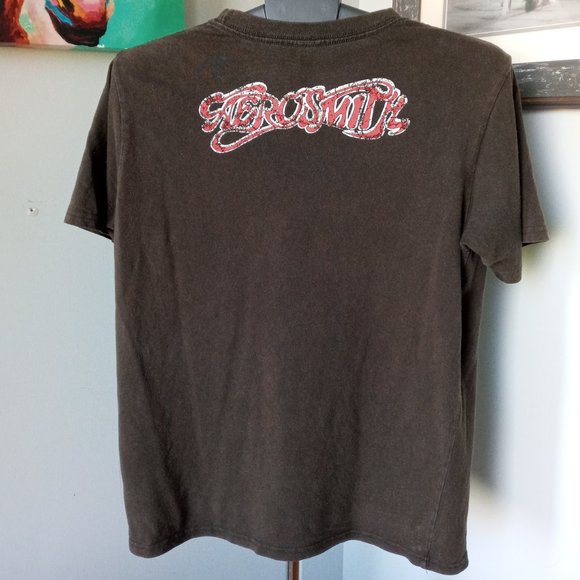 Aerosmith Aero Force graphic dark grey T-Shirt Size large - Picture 2 of 7